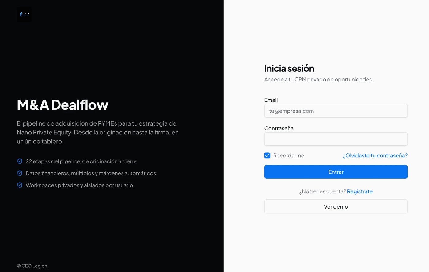 CRM de dealflow del programa
